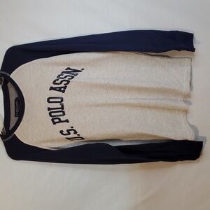 U.S. Polo Assn. Long sleeve grey and blue large long sleeve men's shirt